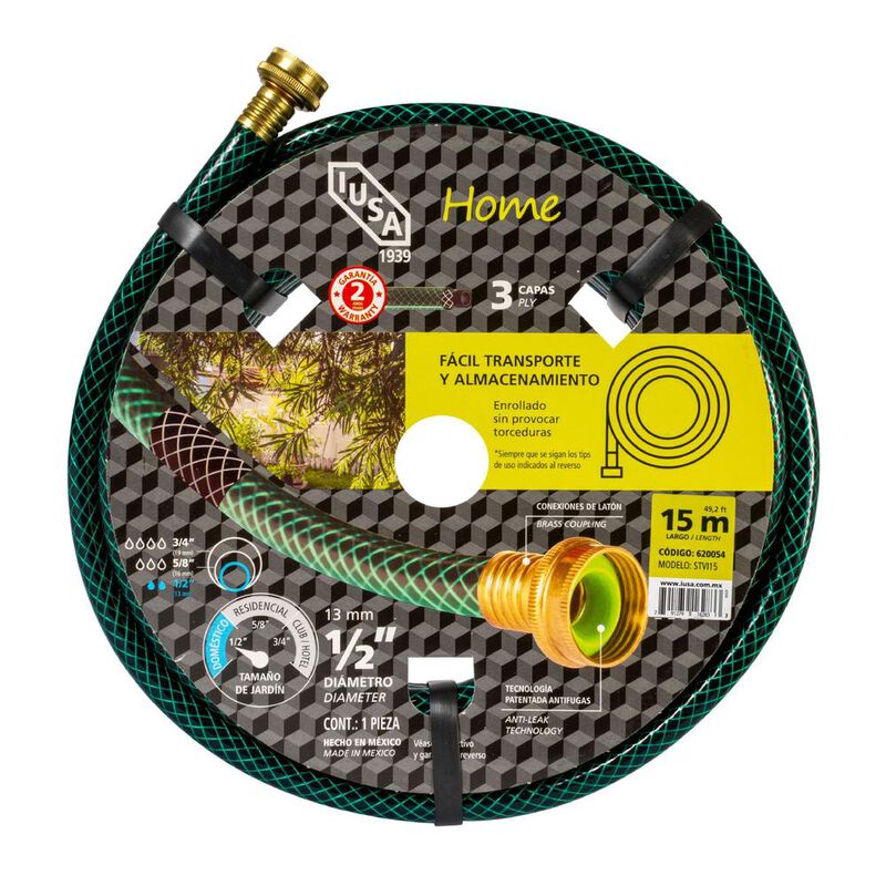 Manguera 15m Home Tricapa 1/2&rdquo; Con Conexiones D... image number null