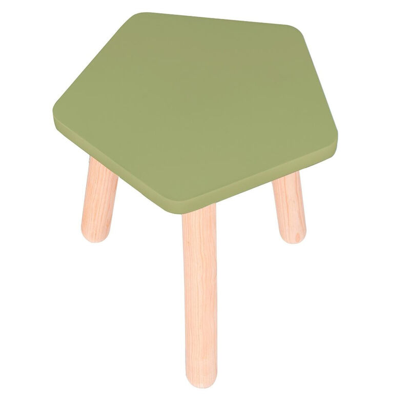 Banquito de Madera para Ni&ntilde;os- Pentagono - Verd... image number null