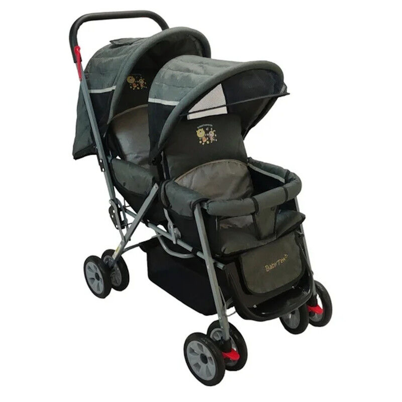 Carriola Gemelar Gris Moderna Beb&eacute; Y Ni&ntilde;o Doble... image number null