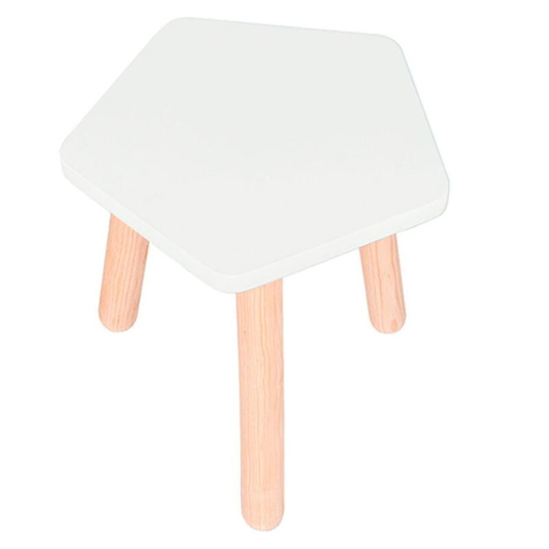 Banquito de Madera para Ni&ntilde;os- Pentagono - Blan... image number null