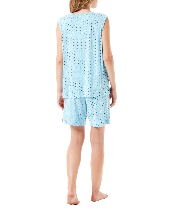Pijama Corto Corazones para Mujer Turquesa image number null