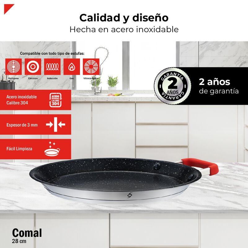 Bogner Comal 28cm Acero Inox Antiadherente Asa ... image number null