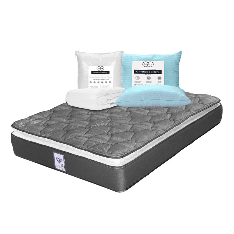 Colch&oacute;n Aries Queen Size+Almohada Trinity+Prote... image number null