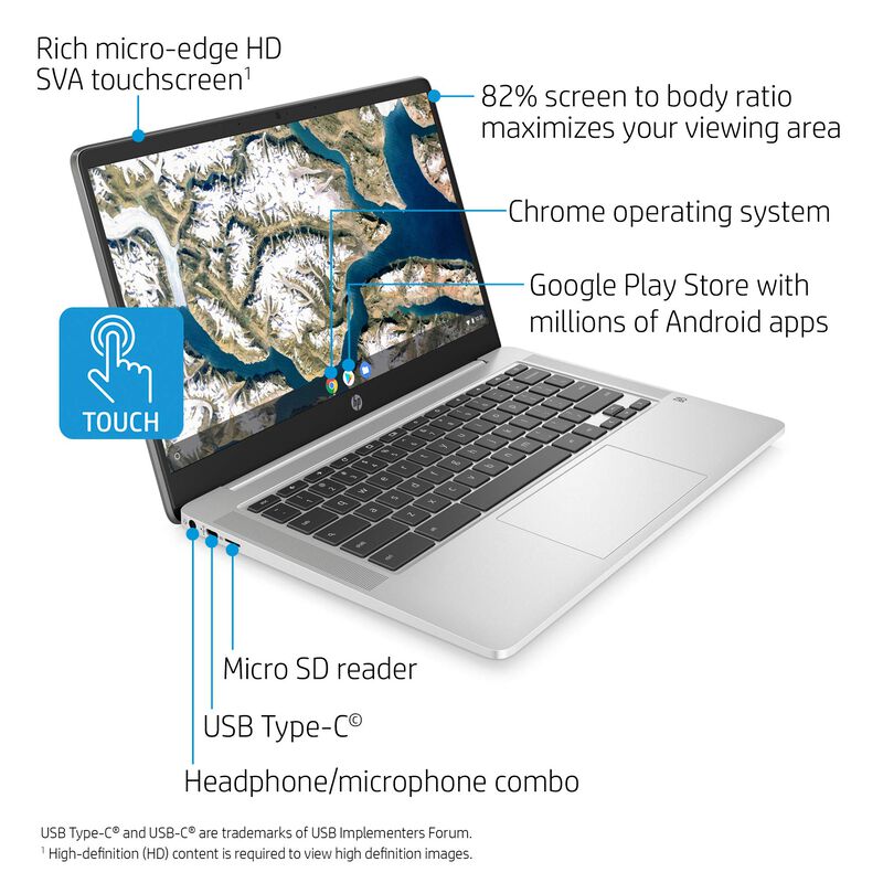 Computadora Port&aacute;til Hp Chromebook Con Pantalla... image number null