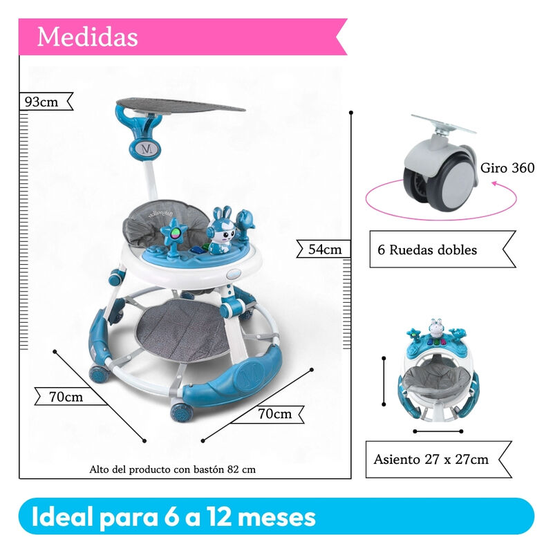 Andadera C/ Tapete Saltar&iacute;n Conejo Musical Mod.... image number null