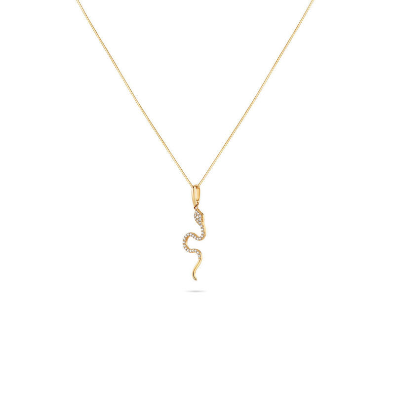 Dije Serpiente Oro Amarillo 14k Con Zirconia image number null