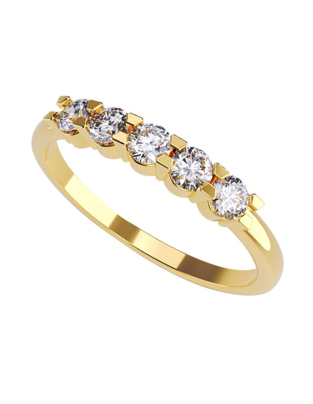 Anillo de Compromiso en Oro de 14K con Circonia... image number null