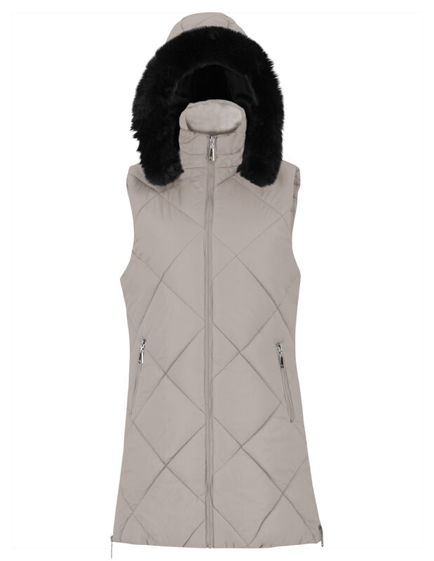 Chaleco Largo Acolchado Mujer Con Gorro image number null