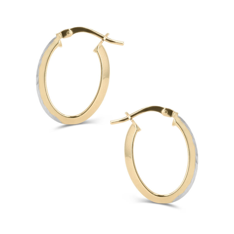 Arracadas Oro 10k Con Platinado 16x12mm | Bizza... image number null