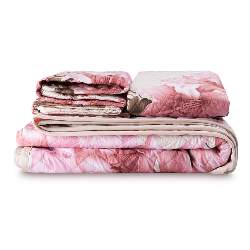 Juego de Colcha Matrimonial Queen Size Salmon image number null