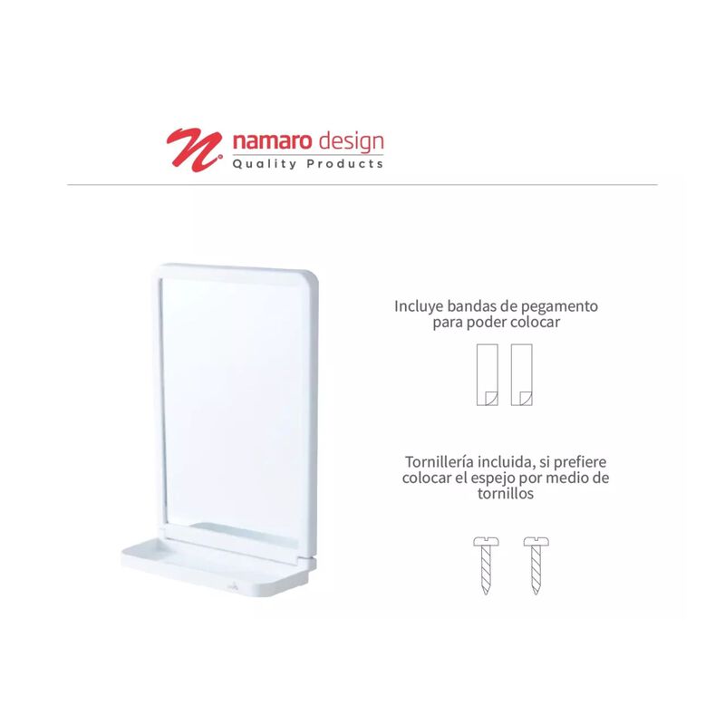 Espejo De Succi&oacute;n Para Ba&ntilde;o Namaro Design image number null