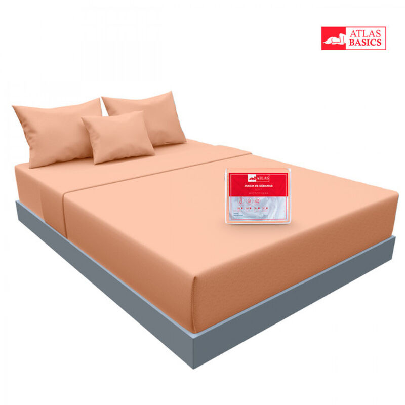 Juego de S&aacute;banas Soft Individual Salmon Atlas d... image number null