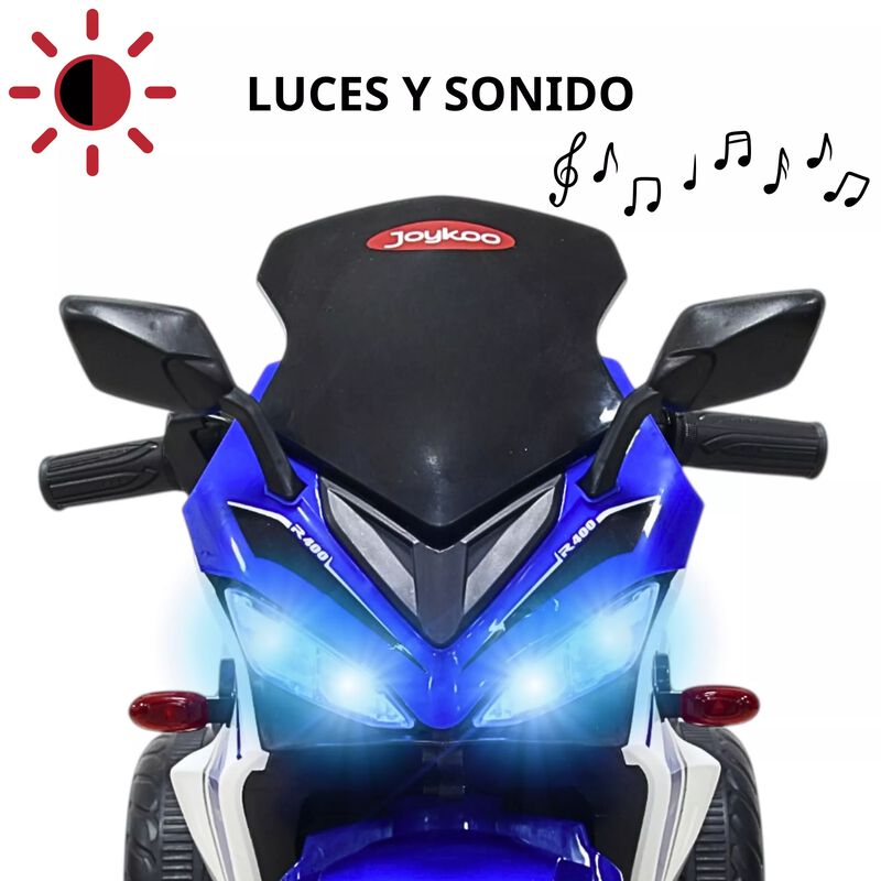 Moto El&eacute;ctrica Deportiva Para Ni&ntilde;os 3 Ruedas Bl... image number null