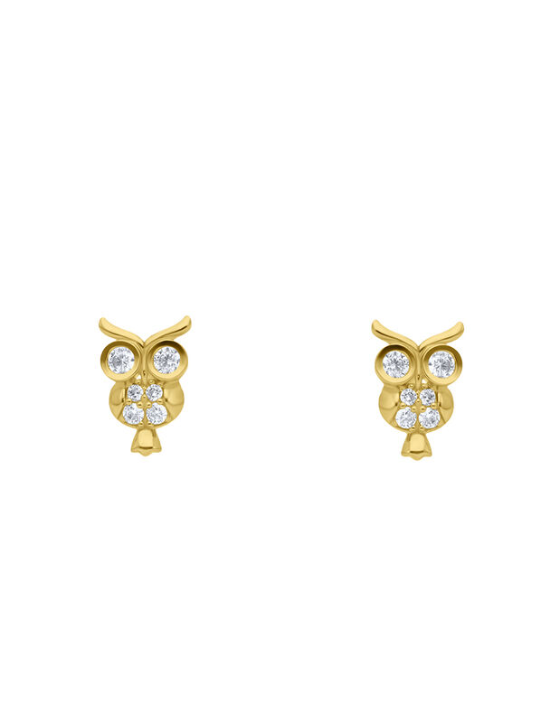 Broqueles De Oro Amarillo 14k Con Zirconia image number null