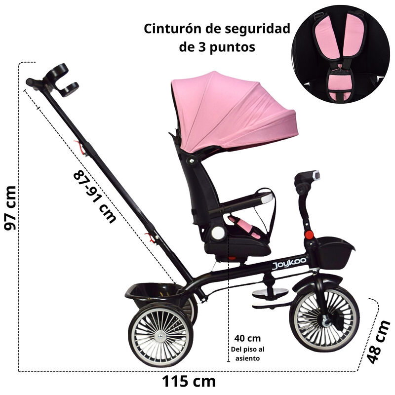 Triciclo para Ni&ntilde;os Asiento Giratorio Reclinabl... image number null