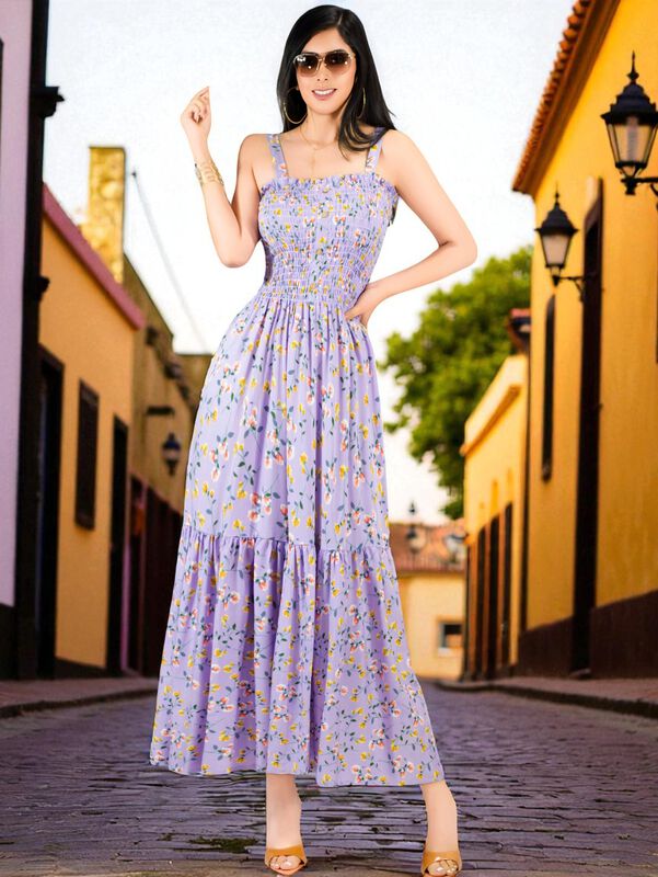 Vestido Maxi Casual Mujer Largo VES-1027 Lila C... image number null