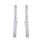 Arracadas Oro Blanco 14k Zirconias 10mm