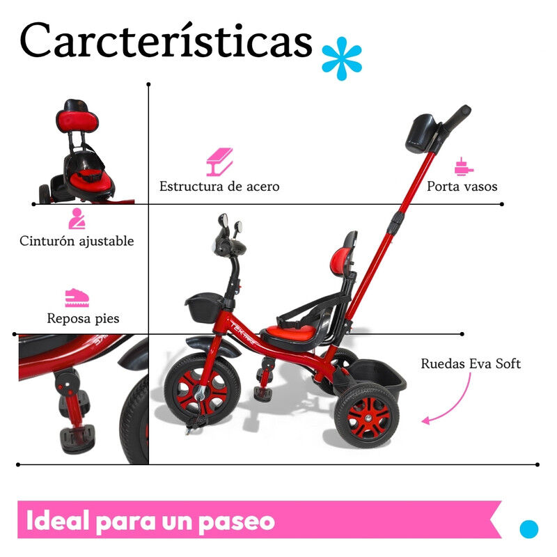 Triciclo C/ Bast&oacute;n Dirigible Torreta Musical y ... image number null