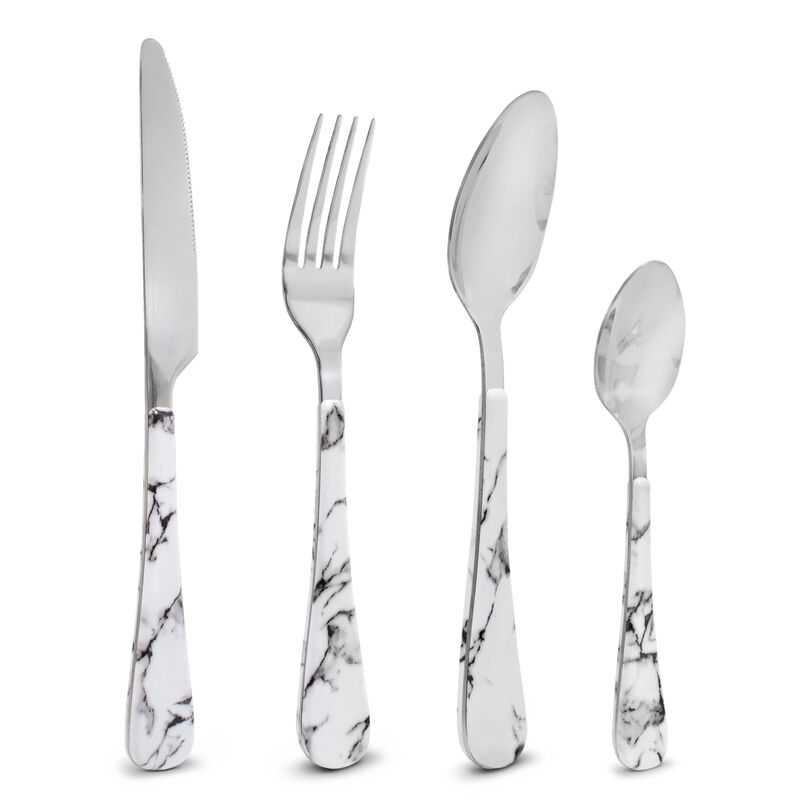 Juego de Cubiertos Marmol Plateados image number null