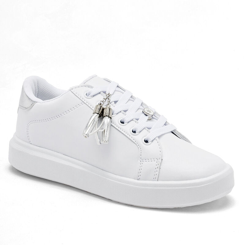 Moramora Tenis urbano para mujer blanco plata image number null