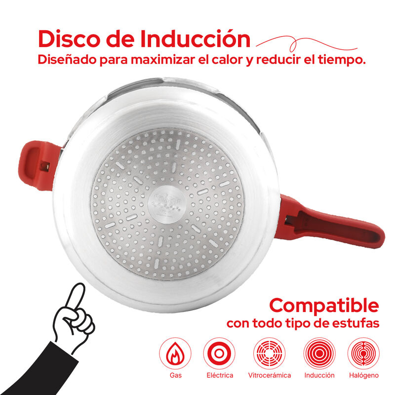 Cookit Olla De Presi&oacute;n Aluminio 7L Con Vaporera... image number null