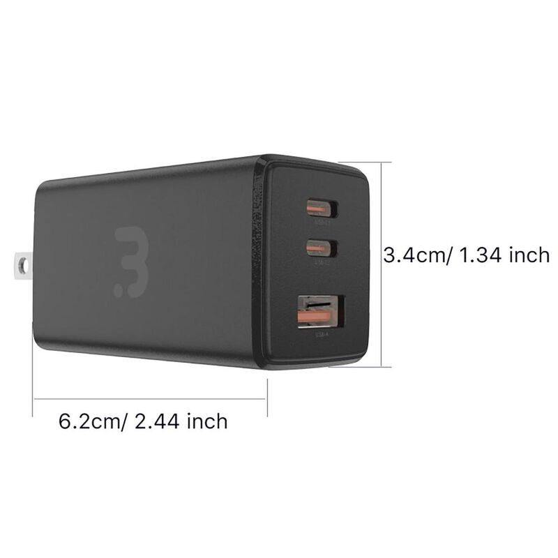 Cargador Ac Mybat 67w Gan Universal Usb-c Negro... image number null