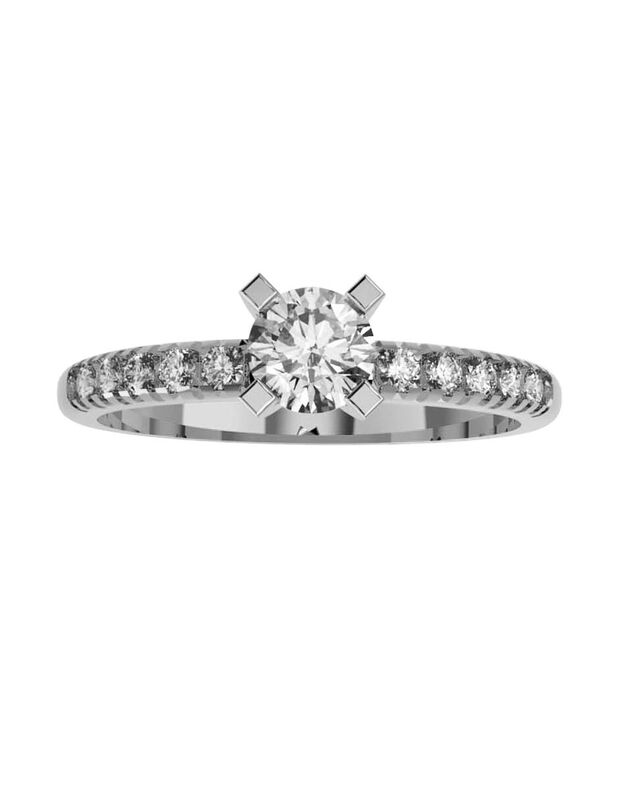 Anillo de Compromiso de 14K con Diamante de Lab... image number null