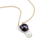 Gargantilla Oro Amarillo 14k Con 5 Pts Diamante Y Perla Asp-785-g