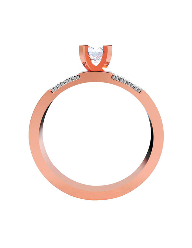 Anillo de Compromiso de 14K con Diamante de Lab... image number null