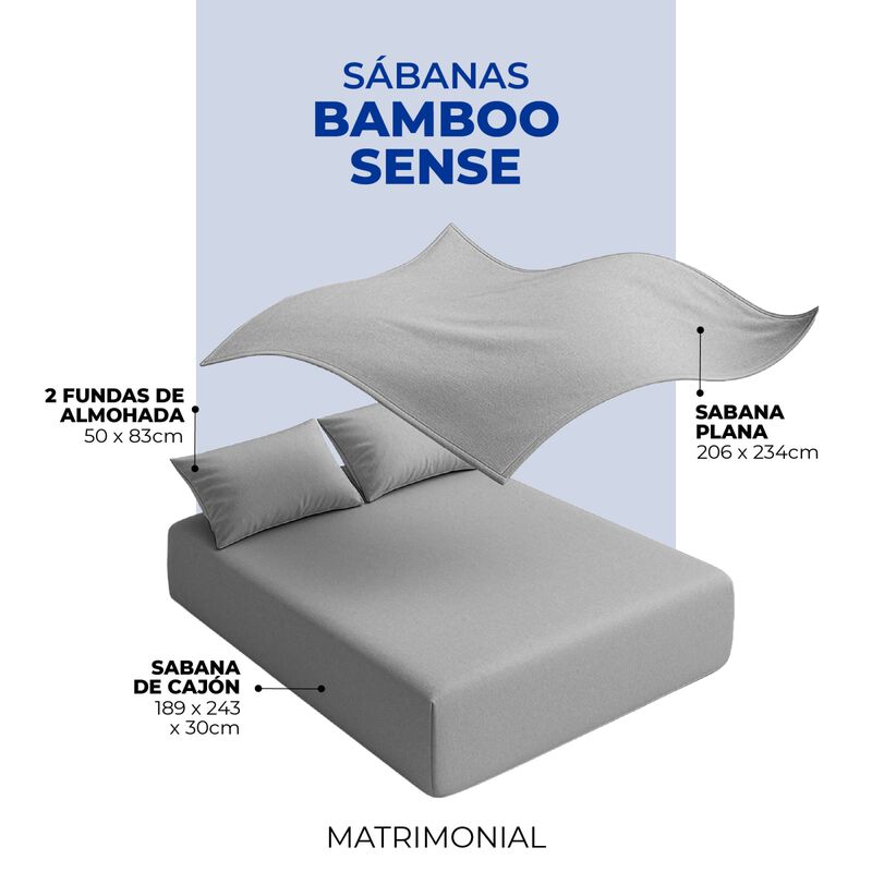 Juego De S&aacute;banas Matrimonial Spring Air Bamboo ... image number null