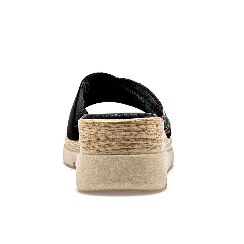 Mora Tierra sandalia cu&ntilde;a para mujer negro mult... image number null