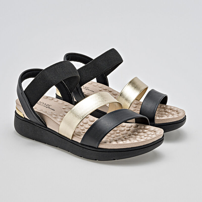 Modare Sandalia para mujer negro dorado BAJA image number null