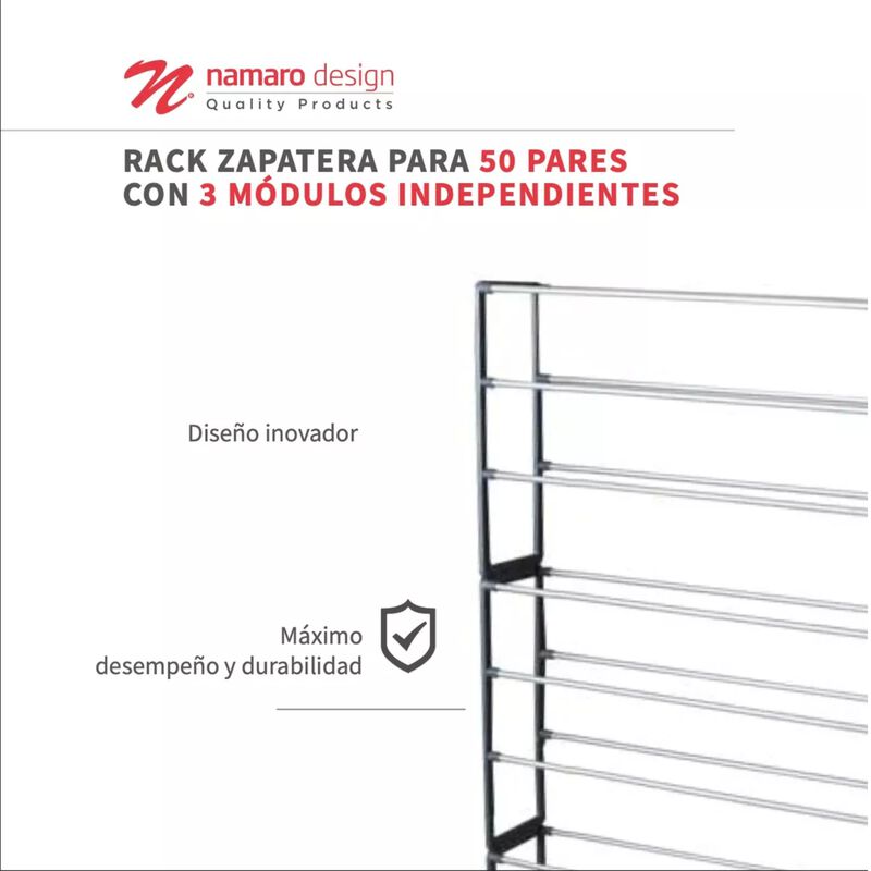 Rack Zapatera para 50 Pares con 3 M&oacute;dulos Indep... image number null