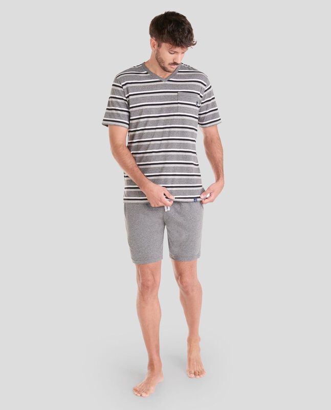 Pijama de Rayas Grises Gris image number null