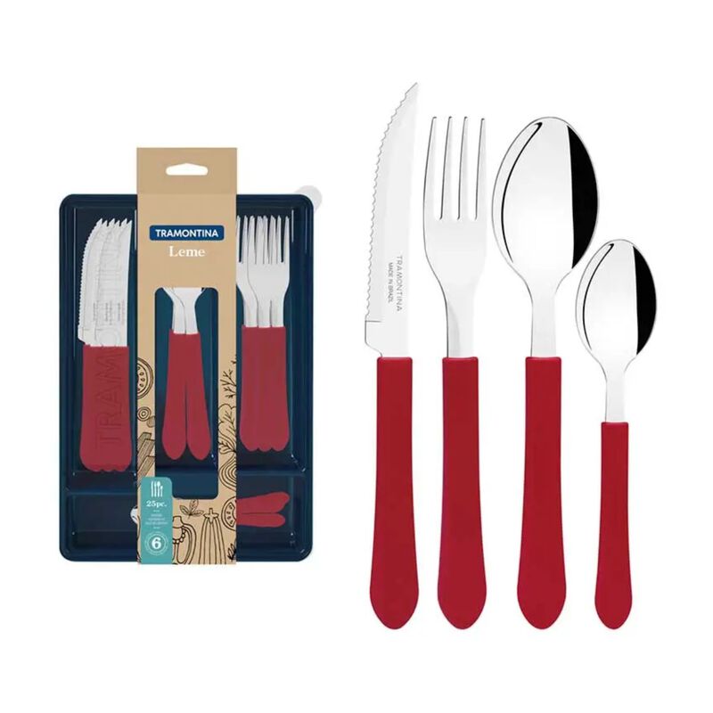 Juego de Cubiertos Tramontina 23198/722 Leme 25... image number null