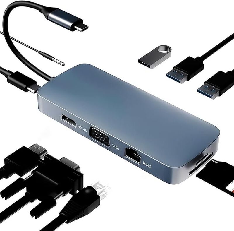 HUB Estaci&oacute;n de acolpamiento USB C 10 en 1 image number null