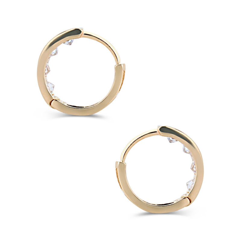 Arracadas Oro Amarillo 14k Con Zirconias 10mm image number null