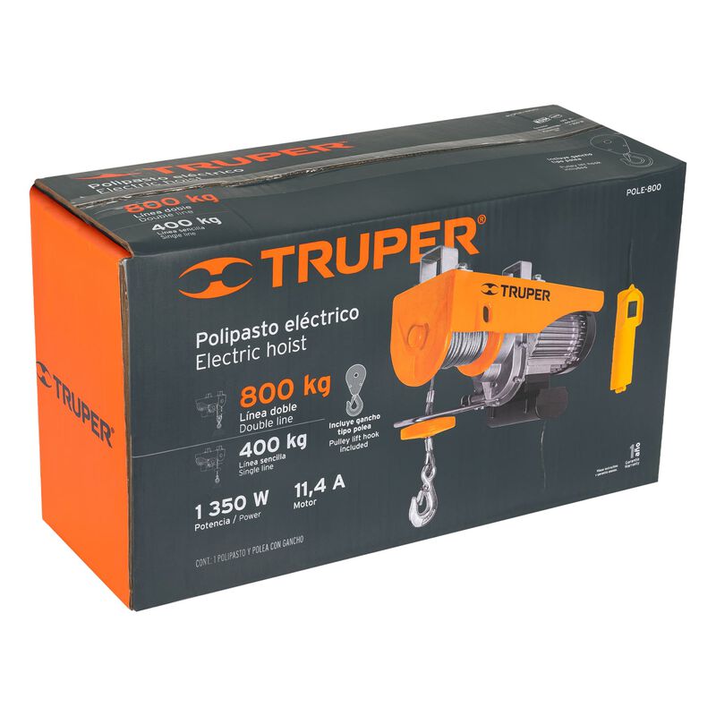 Polipasto El&eacute;ctrico de 800 Kg Truper image number null
