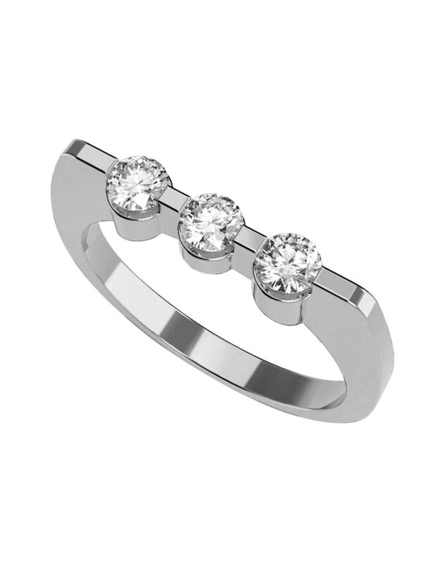 Anillo de Compromiso en Oro de 14K con Circonia... image number null