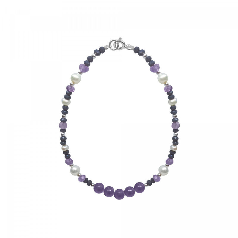 Pulsera centro amatista con calcedonia morada y... image number null