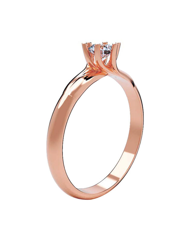 Anillo de Compromiso en Oro de 14K con Circonia... image number null