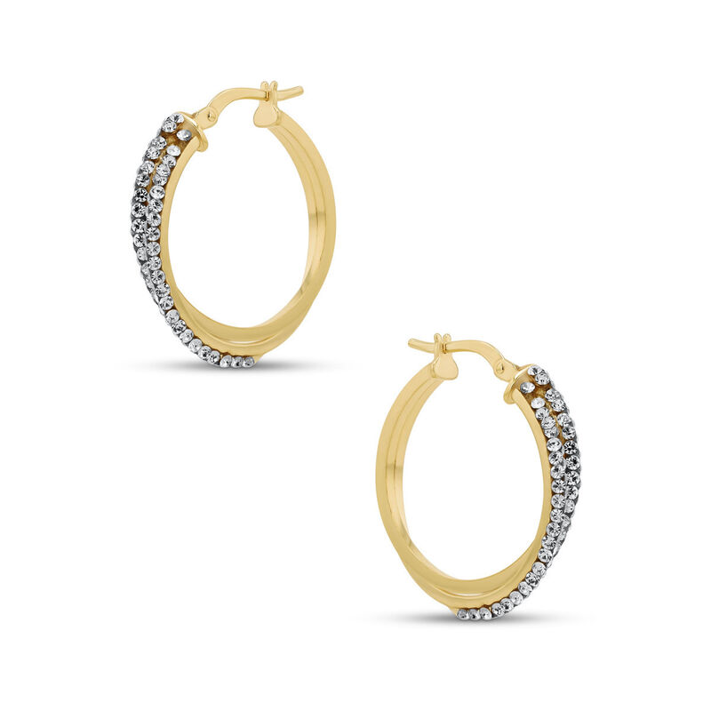 Arracadas 2Begold Amarillo Con Zirconias (20Mm ... image number null