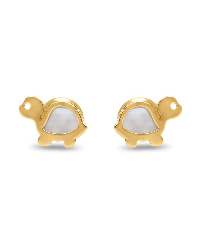 Broqueles De Tortuga En Oro Amarillo 14k Con Na... image number null