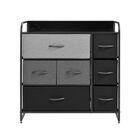 Cajonera de 7 Cajones con 3 Niveles y 1 Repisa para Recámara Negro Bluelander