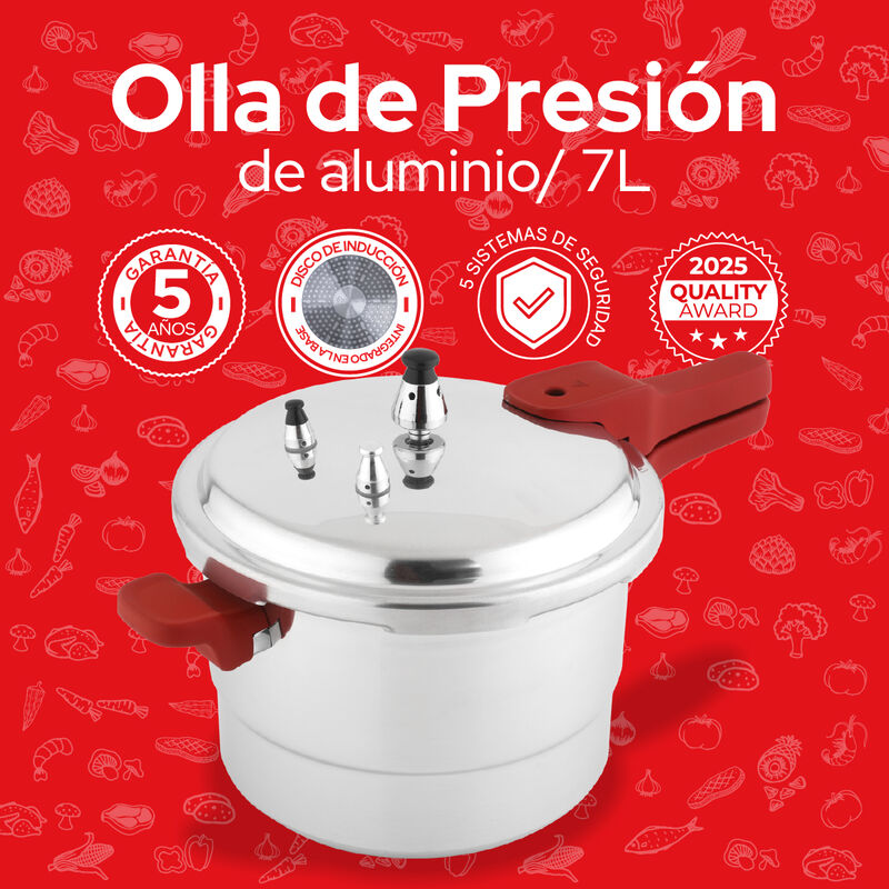 Cookit Olla De Presi&oacute;n Aluminio 7L Con Vaporera... image number null
