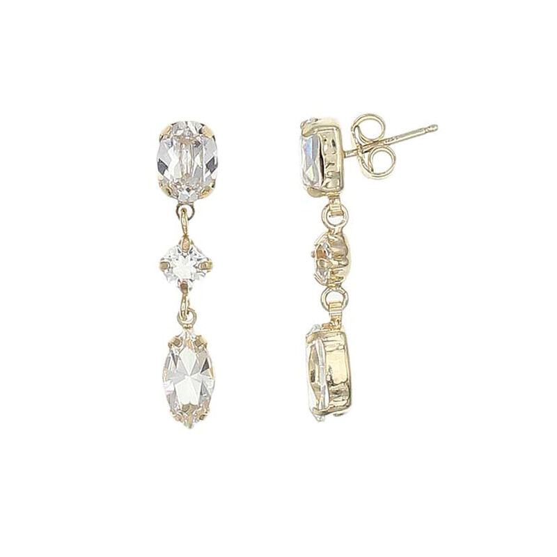 Aretes De Plata Dorada 925 Con Zirconias Blanca... image number null