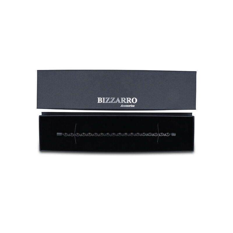 Pulsera De Acero Con Cuentas En Color Negro Par... image number null