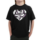 Camiseta Word Art Para Ni&ntilde;o - Coraz&oacute;n de Gato - Negro