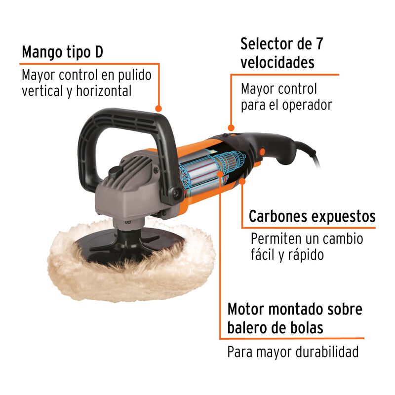 Pulidora 7' 1200 W Velocidad Variable Profesion... image number null