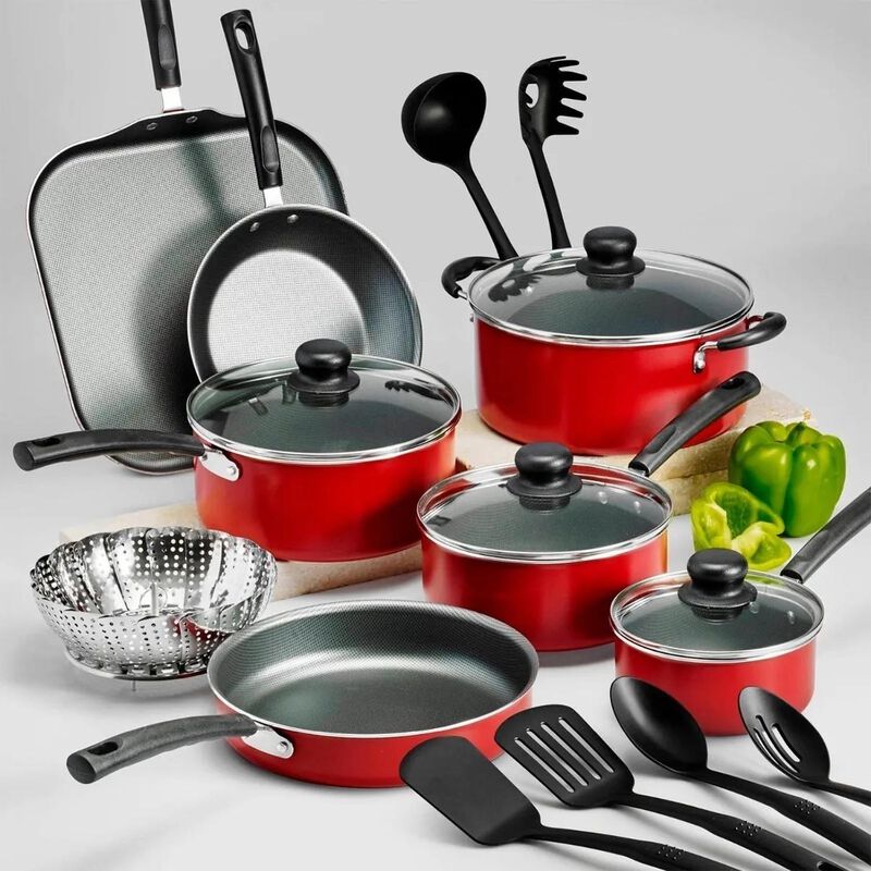 Bater&iacute;a De Cocina Primaware Rojo 18 Piezas Tram... image number null